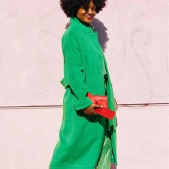 BURU White Label Open Car Coat - Green FauxMO Clothing