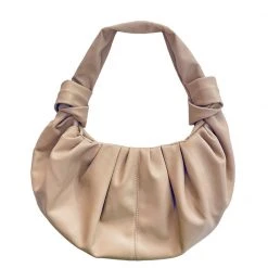 Buru Accessories Vegan Leather Shoulder Pouf - Latté