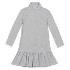 BURU White Label Side Zip Turtleneck Dress MINI - Heather Grey Clothing