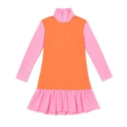 BURU White Label Side Zip Turtleneck Dress MINI - Color Block Clothing