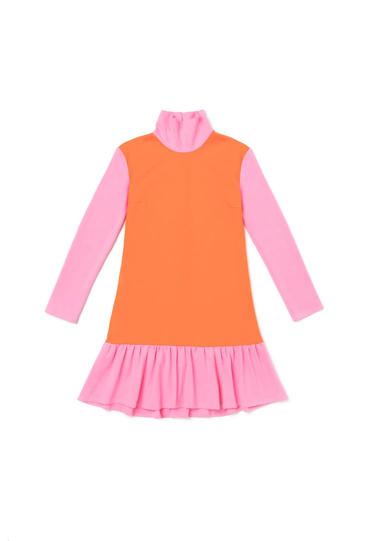 BURU White Label Side Zip Turtleneck Dress MINI - Color Block Clothing 3 BURU White Label Side Zip Turtleneck Dress MINI - Color Block Clothing