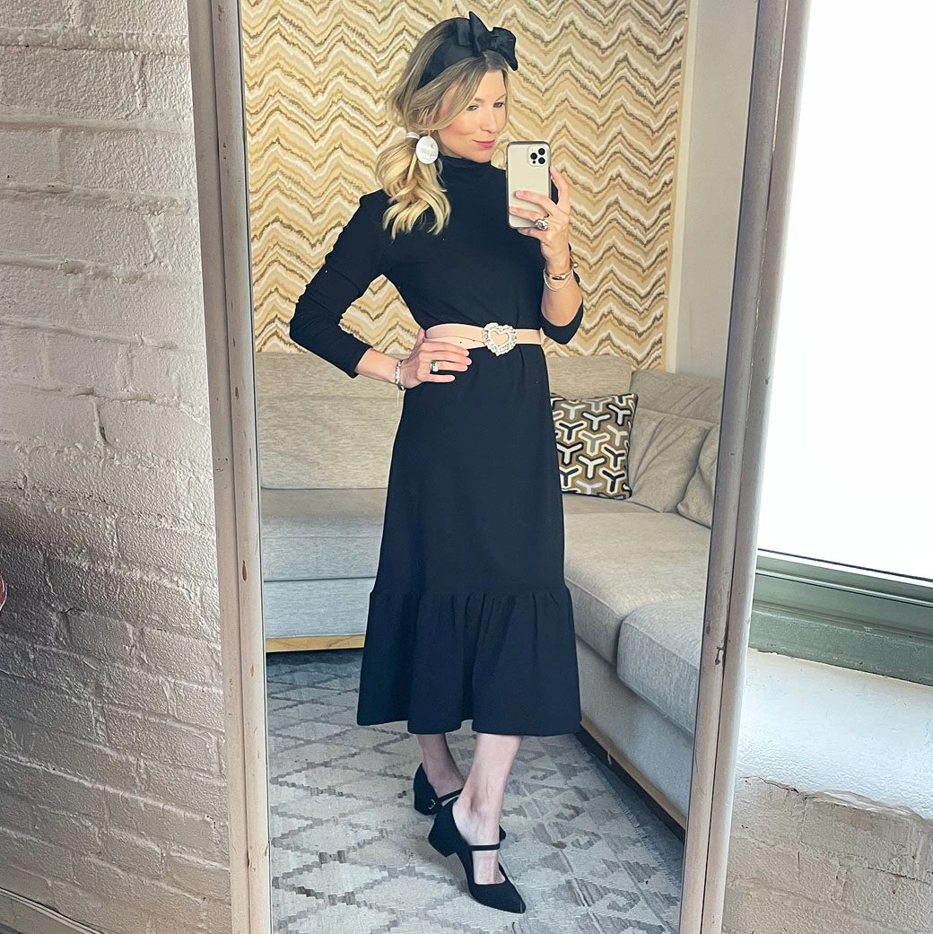 BURU White Label Side Zip Turtleneck Dress MIDI - Black Clothing 6 BURU White Label Side Zip Turtleneck Dress MIDI - Black Clothing