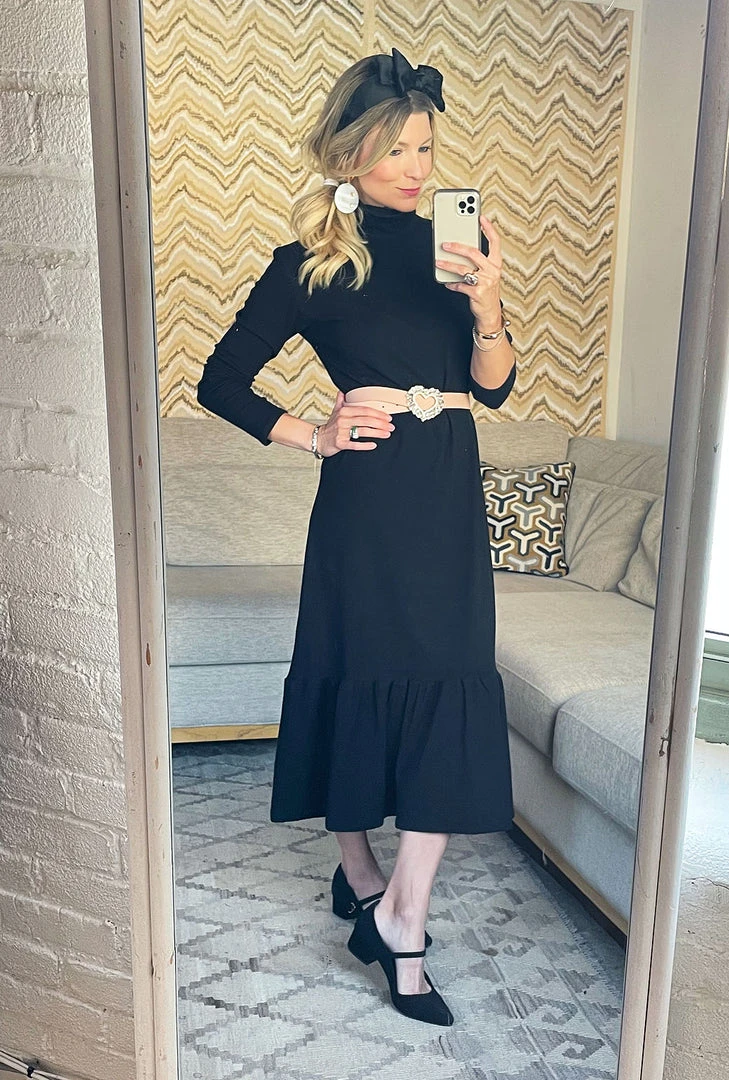 BURU White Label Side Zip Turtleneck Dress MIDI - Black Clothing 4 BURU White Label Side Zip Turtleneck Dress MIDI - Black Clothing