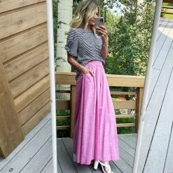 BURU Pink Label Clothing BURU X JUJU Everyday Maxi Skirt - Pink Oxford