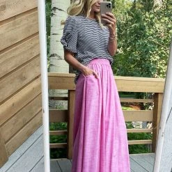BURU Pink Label Clothing BURU X JUJU Everyday Maxi Skirt - Pink Oxford