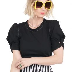 BURU White Label Sivas Statement Tee - Black With White Stitching - PRE-SALE Tops