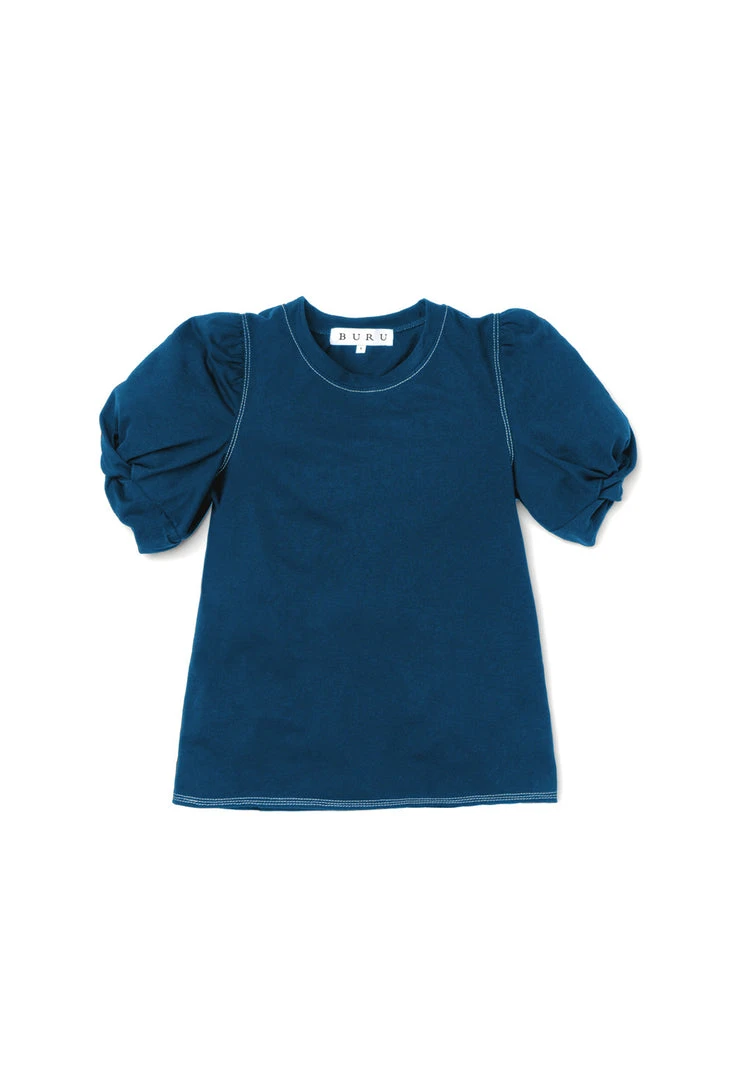 BURU White Label Tops Sivas Statement Tee - Navy With White Stitching 3 BURU White Label Tops Sivas Statement Tee - Navy With White Stitching