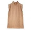 Niki Biki Sleeveless Ribbed Turtleneck Top - Tan Clothing