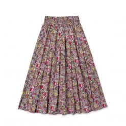 BURU White Label Smocked Waist Circle Skirt - Pink Liberty Floral Bottoms