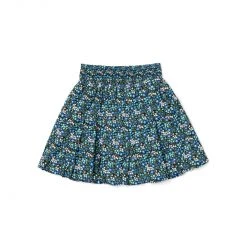 BURU White Label Smocked Waist Mini Skirt - Black Micro Floral
