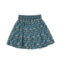 BURU White Label Smocked Waist Mini Skirt - Black Micro Floral