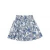 BURU White Label Smocked Waist Mini Skirt - Blue Leaves