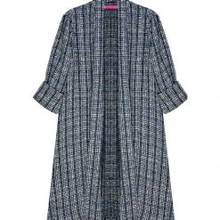 BURU Pink Label Clothing Black Friday Swing Coat - Blue Sparkle Tweed