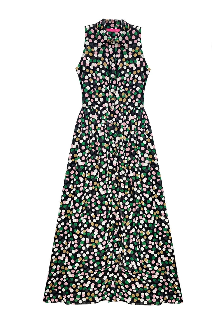 BURU Pink Label BURU X Mara Martin Sleeveless Shirtdress Maxi - Polkadots Clothing 3 BURU Pink Label BURU X Mara Martin Sleeveless Shirtdress Maxi - Polkadots Clothing