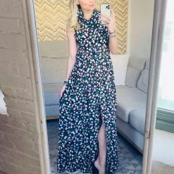 BURU Pink Label BURU X Mara Martin Sleeveless Shirtdress Maxi - Polkadots Clothing 21 BURU Pink Label BURU X Mara Martin Sleeveless Shirtdress Maxi - Polkadots Clothing