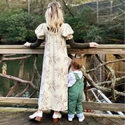 BURU Pink Label Puff Sleeve Square Neck Maxi Dress - Ivory Floral