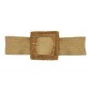 Buru Accessories Jumbo Rattan Square Buckle Stretch Belt - Natural