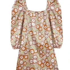 BURU Pink Label Square Neck Mini Dress - 70's Floral Dresses