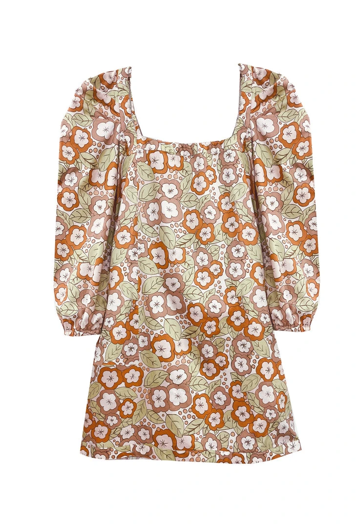 BURU Pink Label Square Neck Mini Dress - 70's Floral Dresses 3 BURU Pink Label Square Neck Mini Dress - 70's Floral Dresses