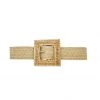 Buru Accessories Square Rattan Buckle Stretch Belt - Natural 1 Buru Accessories Square Rattan Buckle Stretch Belt - Natural