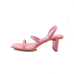 Buru Accessories Square Toe Sandals Heel Strap - Pink - FINAL SALE