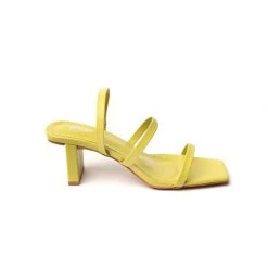 Buru Accessories Square Toe Sandals Heel Strap - Chartreuse - Final Sale