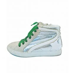 Buru Accessories Star Gaze High Top - Silver W/ Green Laces