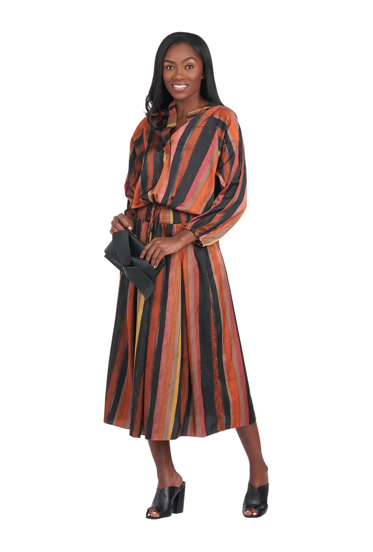 BURU White Label Drawstring Henley Blouse - Multi Stripe - Final Sale Clothing 6 BURU White Label Drawstring Henley Blouse - Multi Stripe - Final Sale Clothing