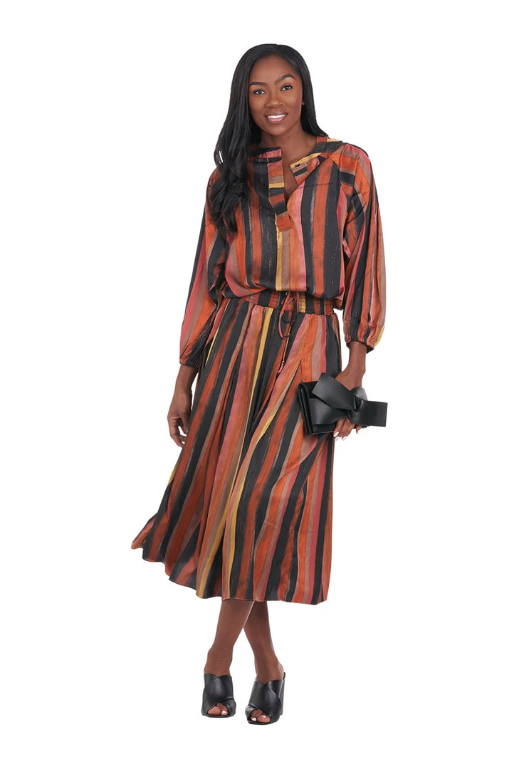 BURU White Label Drawstring Henley Blouse - Multi Stripe - Final Sale Clothing 5 BURU White Label Drawstring Henley Blouse - Multi Stripe - Final Sale Clothing