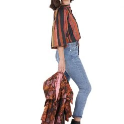 BURU White Label Drawstring Henley Blouse - Multi Stripe - Final Sale Clothing 17 BURU White Label Drawstring Henley Blouse - Multi Stripe - Final Sale Clothing