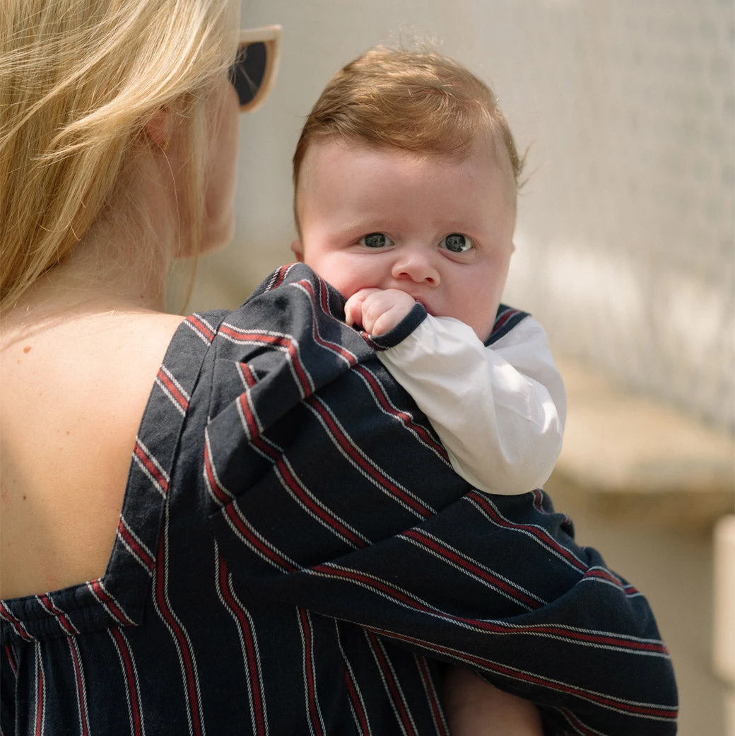 BURU Pink Label Clothing Nat Note Long Sleeve Square Neck Mini Dress - Navy & Red Stripe 11 BURU Pink Label Clothing Nat Note Long Sleeve Square Neck Mini Dress - Navy & Red Stripe