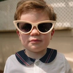 BURU Pink Label Clothing Nat Note Children's Peter Pan Collar Shirt - White Poplin & Pinstripe - Final Sale