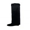 Buru Accessories The Perfect Wedge Boot - Black Faux Suede - Final Sale