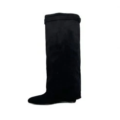 Buru Accessories The Perfect Wedge Boot - Black Faux Suede - Final Sale