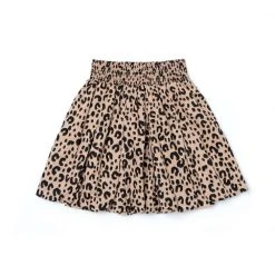 BURU White Label Smocked Waist Mini Skirt - Tan Cheetah