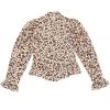 BURU White Label Tops Peplum Puff Sleeve Button Down - Tan Cheetah - Final Sale 1 BURU White Label Tops Peplum Puff Sleeve Button Down - Tan Cheetah - Final Sale
