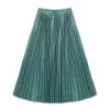 BURU White Label Clothing Faux Croc Pleated Skirt - Teal 2 BURU White Label Clothing Faux Croc Pleated Skirt - Teal