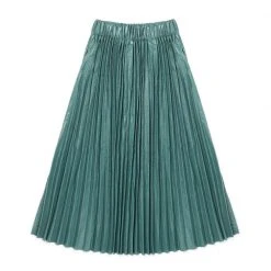 BURU White Label Clothing Faux Croc Pleated Skirt - Teal