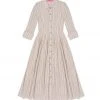BURU Pink Label Long Sleeve Shirtdress - Ivory Ticking Stripe