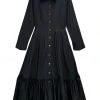 BURU Pink Label BURU X Mara Martin Tiered Shirtdress - Black Poplin -PRE-SALE
