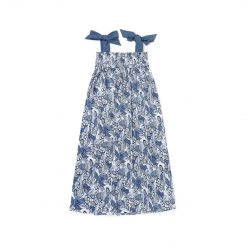 BURU White Label Tie Top MIDI Dress - Blue Leaves Dresses 15 BURU White Label Tie Top MIDI Dress - Blue Leaves Dresses