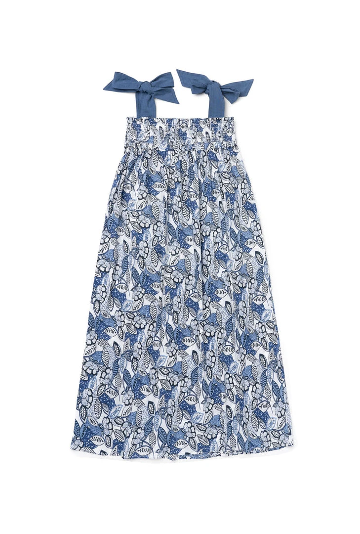 BURU White Label Tie Top MIDI Dress - Blue Leaves Dresses 3 BURU White Label Tie Top MIDI Dress - Blue Leaves Dresses