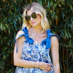 BURU White Label Tie Top MIDI Dress - Blue Leaves Dresses 13 BURU White Label Tie Top MIDI Dress - Blue Leaves Dresses