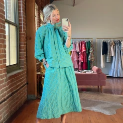 BURU Pink Label BURU X TSCS Everyday Skirt - Aqua & Lime Gingham