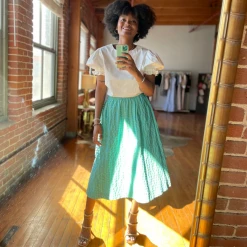 BURU Pink Label BURU X TSCS Everyday Skirt - Aqua & Lime Gingham