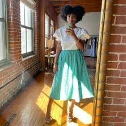 BURU Pink Label BURU X TSCS Everyday Skirt - Aqua & Lime Gingham