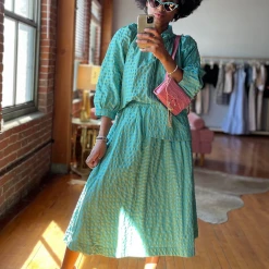 BURU Pink Label BURU X TSCS Everyday Skirt - Aqua & Lime Gingham