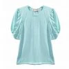 BURU White Label Tops Sivas Statement Tee - Aqua With White Stitching