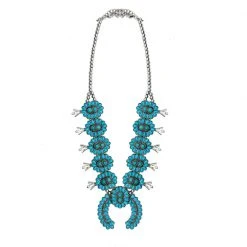 Buru Accessories Squash Blossom Necklace - Turquoise 2.0