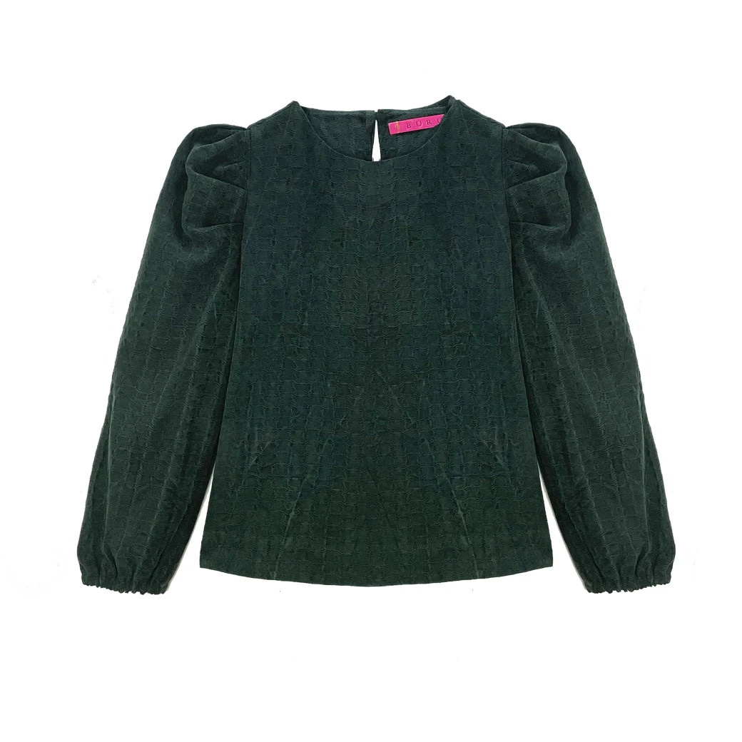 BURU Pink Label Val Long Sleeve Puff Sleeve Top - Green Waffle Clothing 11 BURU Pink Label Val Long Sleeve Puff Sleeve Top - Green Waffle Clothing